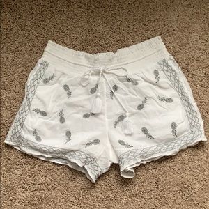 JCrew embroidered pineapple shorts